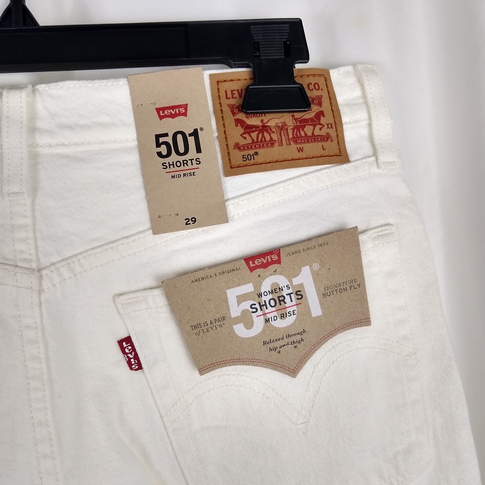 NEW Levi's 501 Mid Rise Cut Off Jean Shorts - Picture 6 of 8